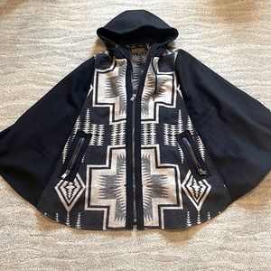 Black Wool Pendleton Cape!